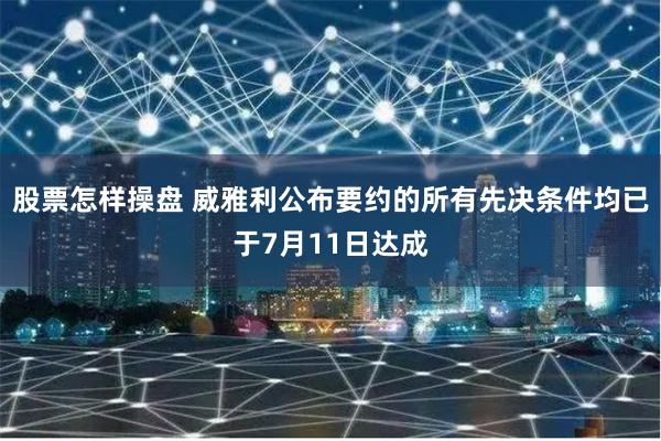 股票怎样操盘 威雅利公布要约的所有先决条件均已于7月11日达成